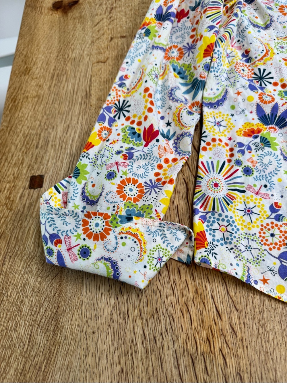 J. Crew White Button-Down Shirt with Multicolor Floral & Paisley Print - Picture 5 of 8
